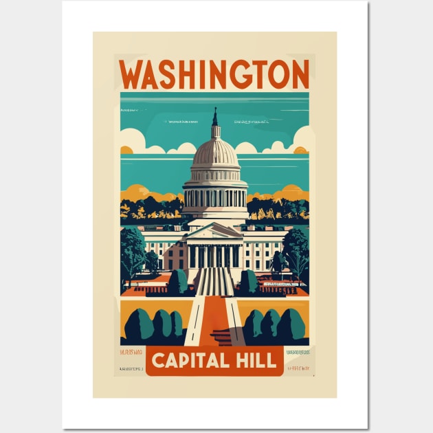 A Vintage Travel Art of Washington DC - US Wall Art by goodoldvintage
